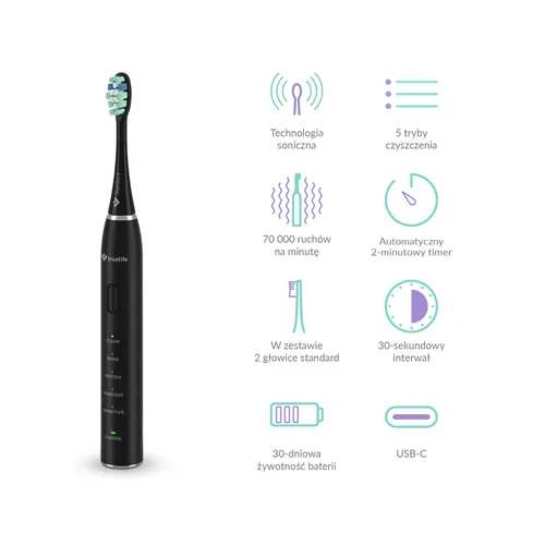 Szczoteczka soniczna TRUELIFE SonicBrush Clean30 Czarny