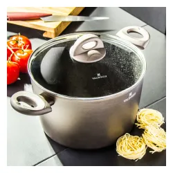 Garnek aluminiowy z pokrywką VALDINOX AURUM CIEMNOBRĄZOWY 6,4 l