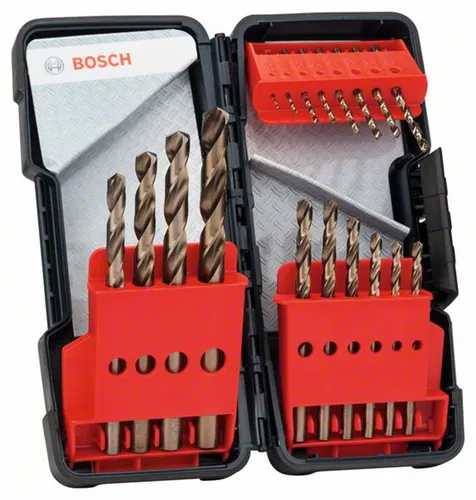 18-częściowy zestaw wierteł do metalu HSS-Co Toughbox, DIN 338, 135° Bosch 2607017047