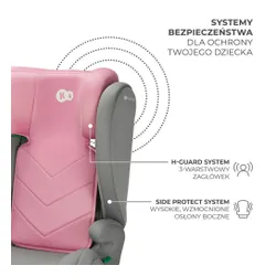 Fotelik samochodowy KINDERKRAFT I-Spark I-Size 2w1 100-150 cm (9-36 kg) Różowy