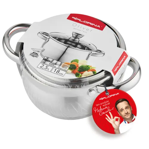 Garnek ze stali nierdzewnej z pokrywką FLORINA OLIVER 2,5 l