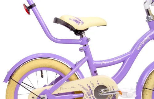 Rower dziecięcy SUN BABY Flower Bike 14 cali dla dziewczynki Lawendowy