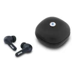 Słuchawki dokanałowe BMW Leather Metal Logo ANC Czarny