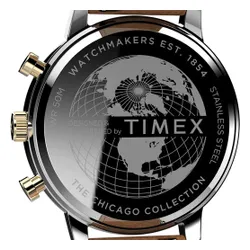 Timex Chicago Kronograf 45mm TW2U39000 Gümüş / Kahverengi Saatler