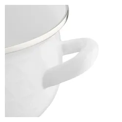 Garnek emaliowany z pokrywką EMALIA POLSKA PLESZEW PYZA DIAMOND BIAŁY 3,8 l