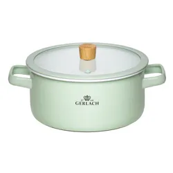 Zestaw garnków GERLACH Natur Enamel Pastelowa zieleń (6 elementów)