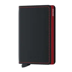 RFID Cüzdan Koruma Gizli mat Slimwallet-Siyah / Kırmızı