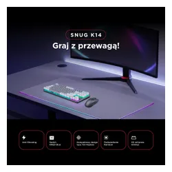 Klawiatura gamingowa Rampage Snug Blue przewodowa mechaniczna podświetlana biało-szara
