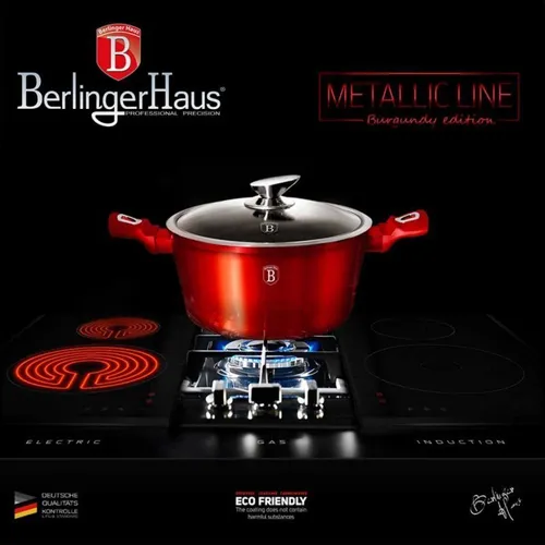 Garnek granitowy 28 cm Berlinger haus bh-1258 red metallic line 1szt