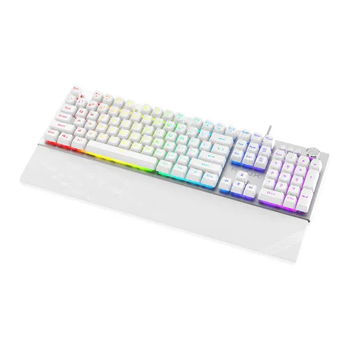 Klawiatura membranowa Krux Frost Silver-White RGB Biały