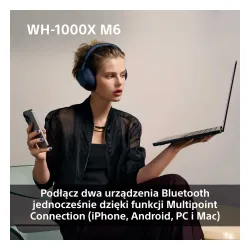 Słuchawki bezprzewodowe Sony WH-1000XM6 ANC Nauszne Bluetooth 5.3 Oliwkowy