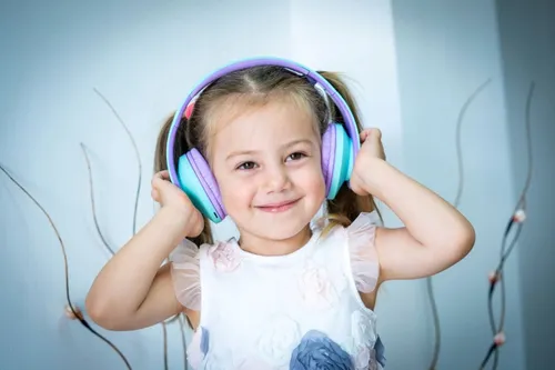 Słuchawki dla dzieci PowerLocus Kids bezprzewodowe Bluetooth zielono-fioletowe