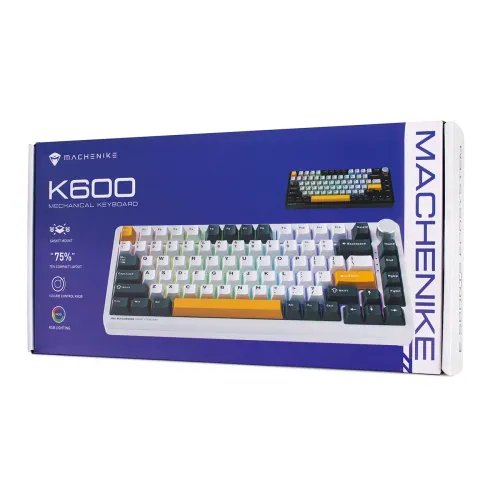 Klawiatura mechaniczna Machenike K600-B82W Gamingowa Bezprzewodowa GR Silver Switch Czarna