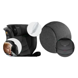 Fotelik samochodowy NUKIDO Louis Soft i-Size 100-150 cm (15-36 kg) Czarno-szary