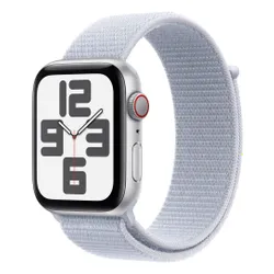 Apple Watch SE GPS + Cellular koperta 44mm aluminium srebrny opaska sportowa błękitnego obłok