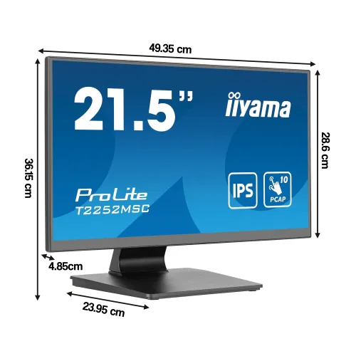 Monitor IIYAMA ProLite T2252MSC-B2 21.45" 1920x1080px IPS