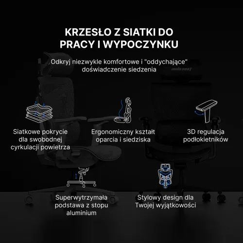 Fotel Anda Seat X-Air Mega XL Mesh Gamingowy do 120kg Tkanina Szaro-różowy