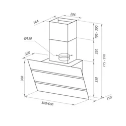 Okap VDB VT 60 Czarno-srebrny