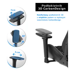 Fotel GAMVIS Phantom Large Czarny (białe elementy)
