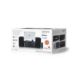 Gramofon Lenco MC-760BK Manualny Napęd paskowy Przedwzmacniacz Czarny