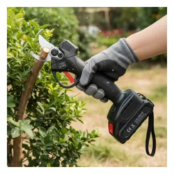 Ogrodowy sekator akumulatorowy elektryczny do gałęzi 2 akumulatory czarny