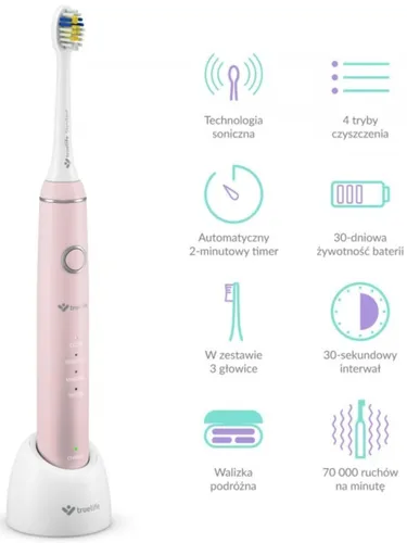Szczoteczka soniczna TRUELIFE SonicBrush Compact Różowy