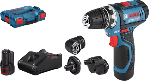 Bosch GSR 12V-15 FC Professional Akülü Matkap (+2 adet 2AH pil + Hızlı Şarj cihazı + Kılıf + kalemler)