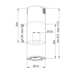 Okap Beko b300 BHCI31322BBH Czarny matowy