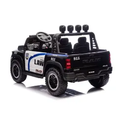 Auto Na Akumulator Dla Dzieci Dodge Ram Policja Zb629-F 4X4 LED Eva Skóra