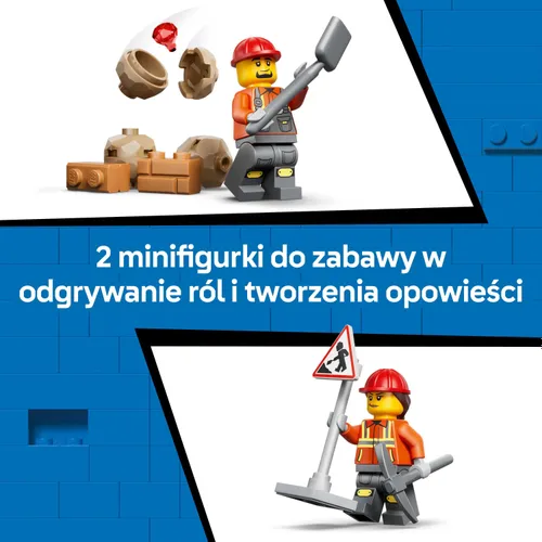 LEGO City 60480 Żółta koparko-ładowarka, zestaw klocków 7+