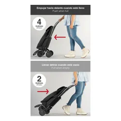 Wózek na zakupy 4-kołowy Rolser I-MAX Yute Bi 4 Wheels - natural / black