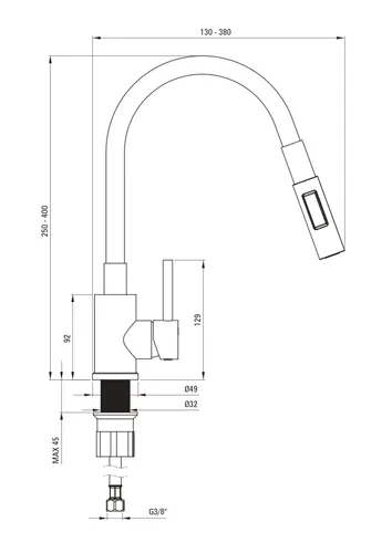 Bateria Deante Luno BOC_S740 Stal Szary