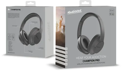 Słuchawki bezprzewodowe Audictus CHAMPION PRO Nauszne Bluetooth 5.0 Czarny