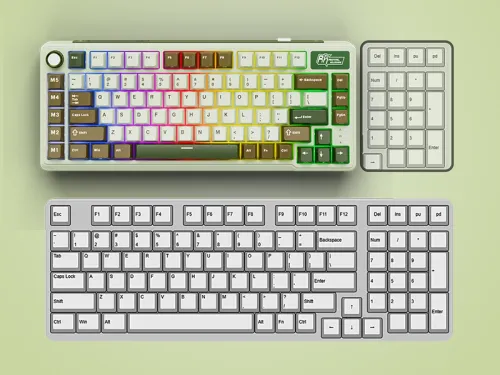Klawiatura mechaniczna Royal Kludge RK-L75 BG Linear Cream Switch Zielono-Brązowy