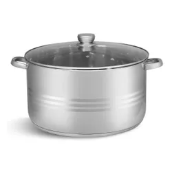 Garnek stalowy gastronomiczny duży z pokrywką 23,8l 38cm indukcja gaz 7314