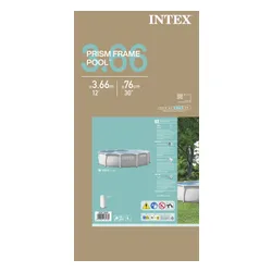 Basen ogrodowy stelażowy Prism Frame 366x76 cm z pompą filtrującą INTEX 26712 ND