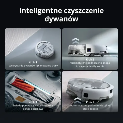 Robot sprzątający DJI Romo P2 Funkcja mopowania Stacja oczyszczająca Tworzenie mapy pomieszczenia Funkcje AI Biały