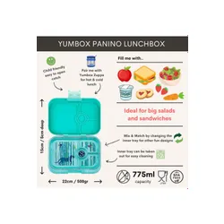 Yumbox Panino Çocuk Öğle Yemeği Kutusu 750 ml-Tropical aqua / panther tray