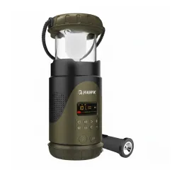 Radioodbiornik Hawk Expedition R30 Na korbkę, Solarne, Latarka, Radio FM Zielony