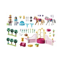 Playmobil Playmobil PRİNCESS bir ahırda binicilik eğitimi 70450