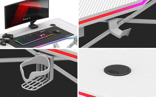 Biurko gamingowe HUZARO Hero 1.7 RGB Biały
