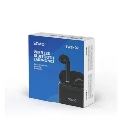 Słuchawki bezprzewodowe Savio TWS-02 Dokanałowe Bluetooth 5.0 Czarny