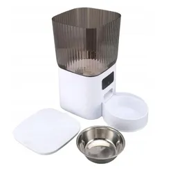 Dozownik Karmy NUXIE Miska Dla Psa Kota Podwójna Jedzenia Podajnik Automatyczny Wi-Fi