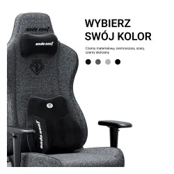 Fotel Anda Seat Novis Plus XL Gamingowy do 150kg Tkanina Ciemno szary