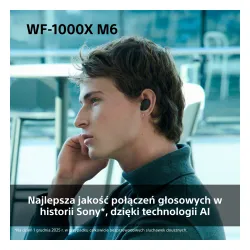 Słuchawki bezprzewodowe Sony WF-1000XM6 ANC Dokanałowe Bluetooth 5.3 Platynowo-srebrny
