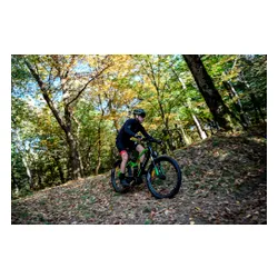 Kask rowerowy URBAN PRIME UP-HLM-EBK-BB Czarno-niebieski MTB (rozmiar L) + Magnetyczne okulary przeciwsłoneczne