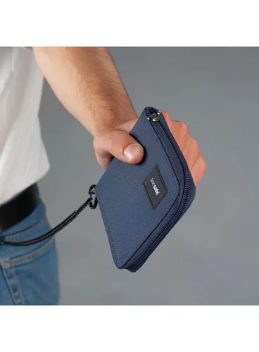Кошелек Pacsafe RFIDsafe Zip Around Wallet, антивор, coastal blue