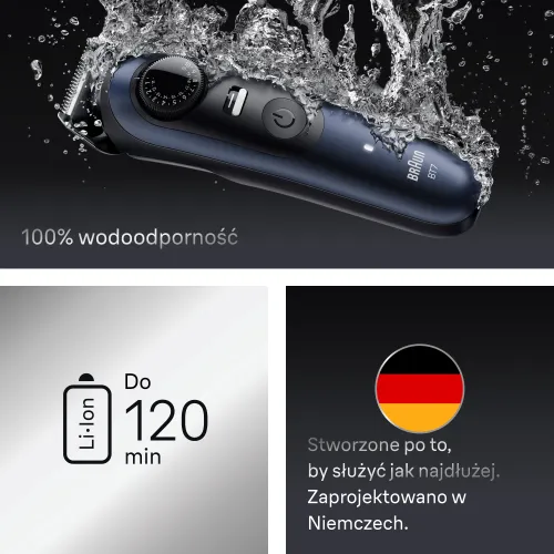 Trymer Braun BT7540 4 nasadki 120min