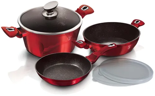 Zestaw garnków BERLINGER HAUS Metallic Line Burgundy BH/7046 (6 elementów)