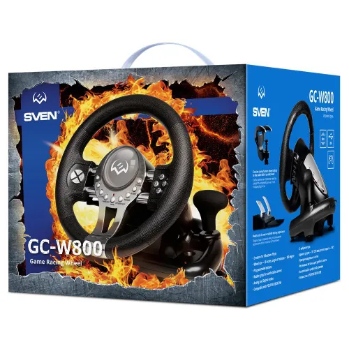 Руль Sven GC-W800 с педалями для PS4, PS3, Xbox One, PC с обратной связью